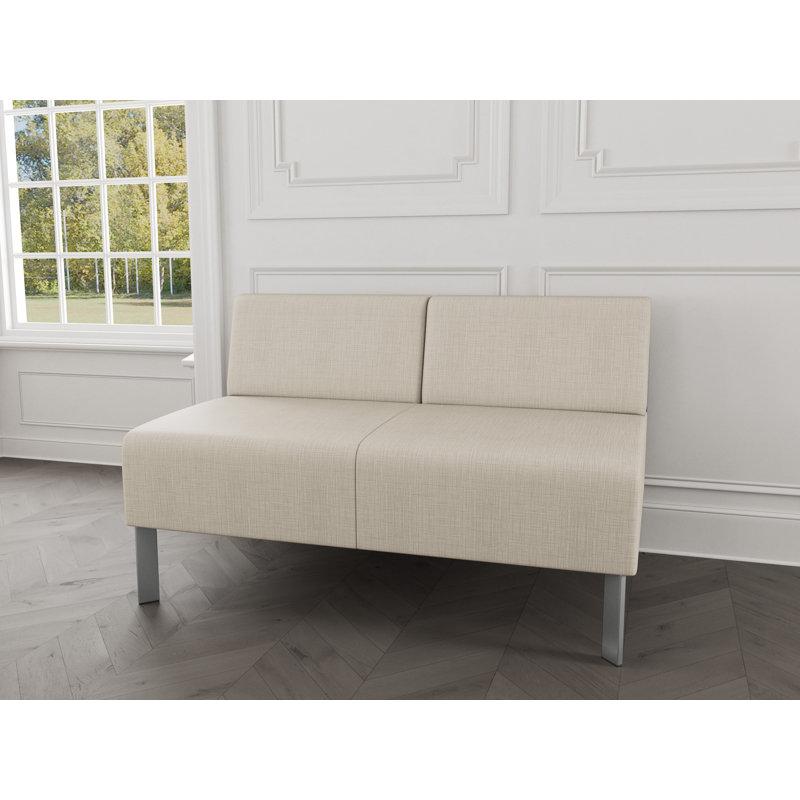 Causeuse sans accoudoirs Luxe Lounge, Acier argent, Plot Line neutre