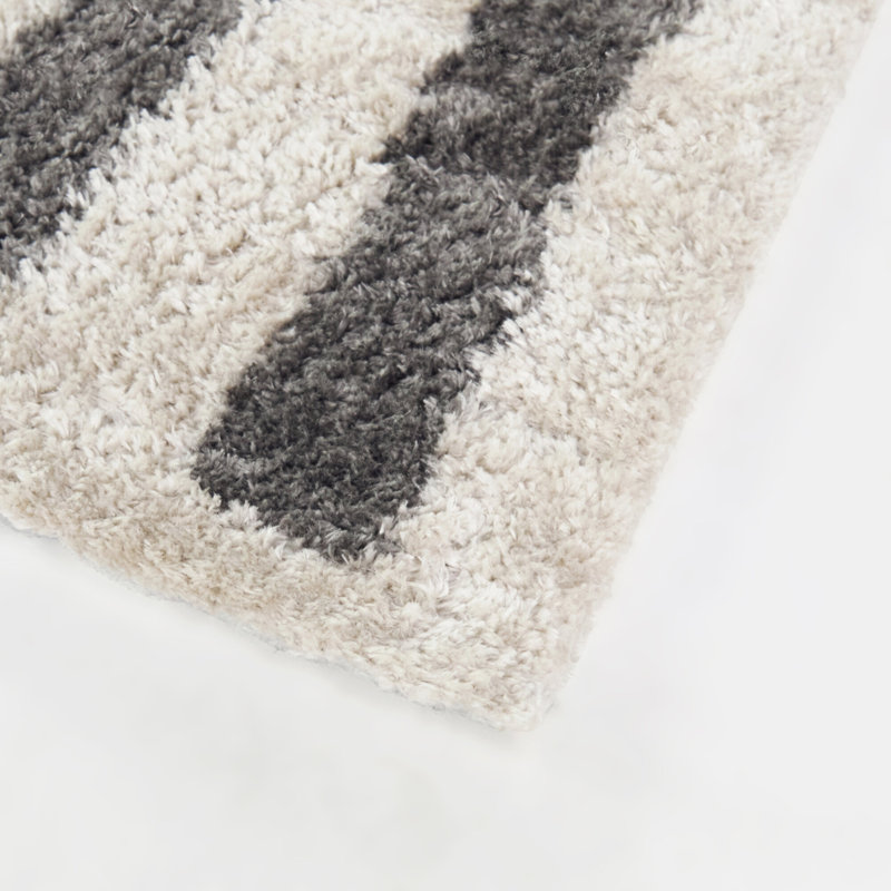 Tapis moderne à rayures crème Leopoldo, Rectangle 5 pi 3 po x 7 pi