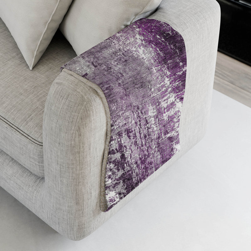 Jeté Sherpa ASB718 moderne lavable à la machine Addison, Aubergine