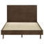 Grand lit plateforme brun chaud