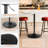 32" Bistro Pub Table, Adjustable Round Bar Height Cocktail Table With Metal Base and Wood Tabletop-65185024