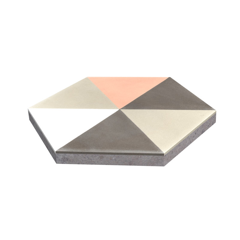 Hex Pie Neapolitan 8" x 9" Cement Patterned Wall & Floor Tile