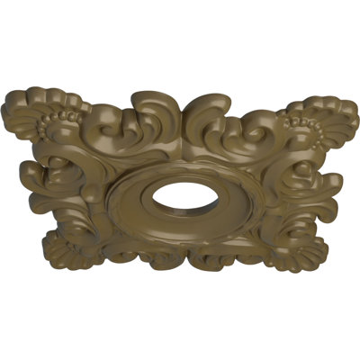 Endurathane Crawley Ceiling Medallion, 18"W x 18"H x 3 1/4"ID x 1 1/2"P (Fits Canopies up to 6 3/4"), Hand-Painted Mississippi Mud Finish