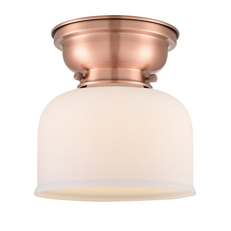 Plafonnier encastré 8 lumières Moody, Blanc mat, Ampoule non incluse, Cuivre antique