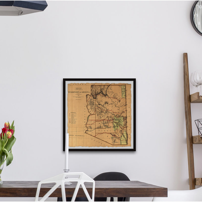 «Orange Arizona Territory», reproduction d'art graphique sur papier encadré, H 12 po x l 12 po x P 1,5 po