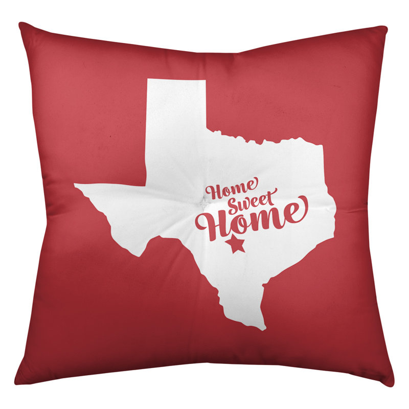 Coussin Sweet Home, 30 po x 30 po, Rouge, San Antonio