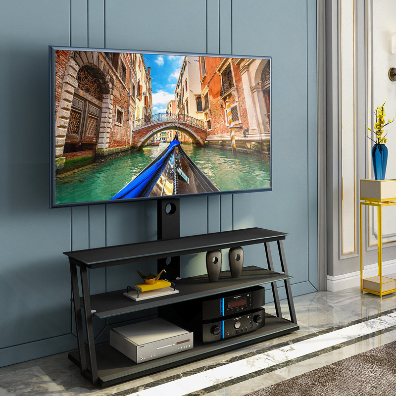 Multi-Function TV Stand With Angle And Height Adjustability, Tempered Glass Design For Durability And Style, Ideal For Home Entertainment