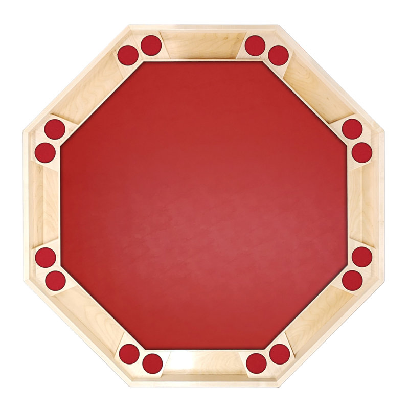 Table de poker Classic, Naturel, Vinyle rouge, L 57 po x P 57 po x H 29,5 po
