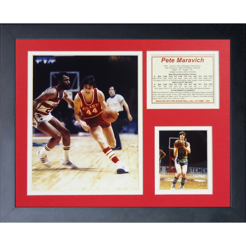 Souvenirs encadrée pete maravich