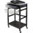 Utility Cart With Granite Top, Foldable Metal Basket, And Removable Tray For Versatile Storage