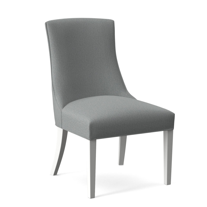 Chaise de salle à manger Tuxedo, Tissu performance bleu clair; 0851-55, Finition blanc givré