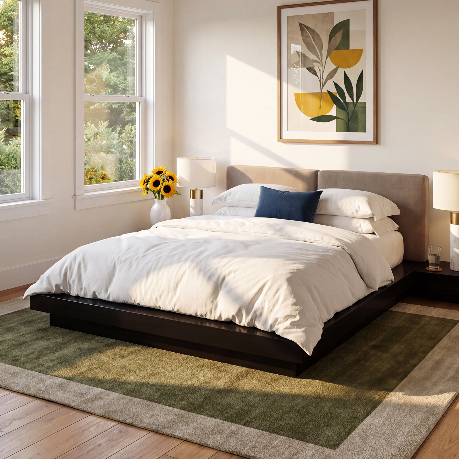 Andzela Platform Bed, Eastern King, Walnut/Gray