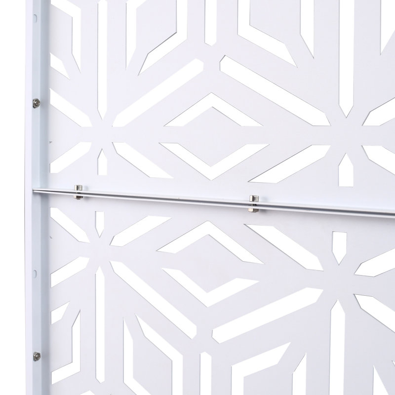 Écran d'intimité en métal 76 po x 48 po - pour terrasse, terrasse, pelouse, blanc H 76 po, Blanc