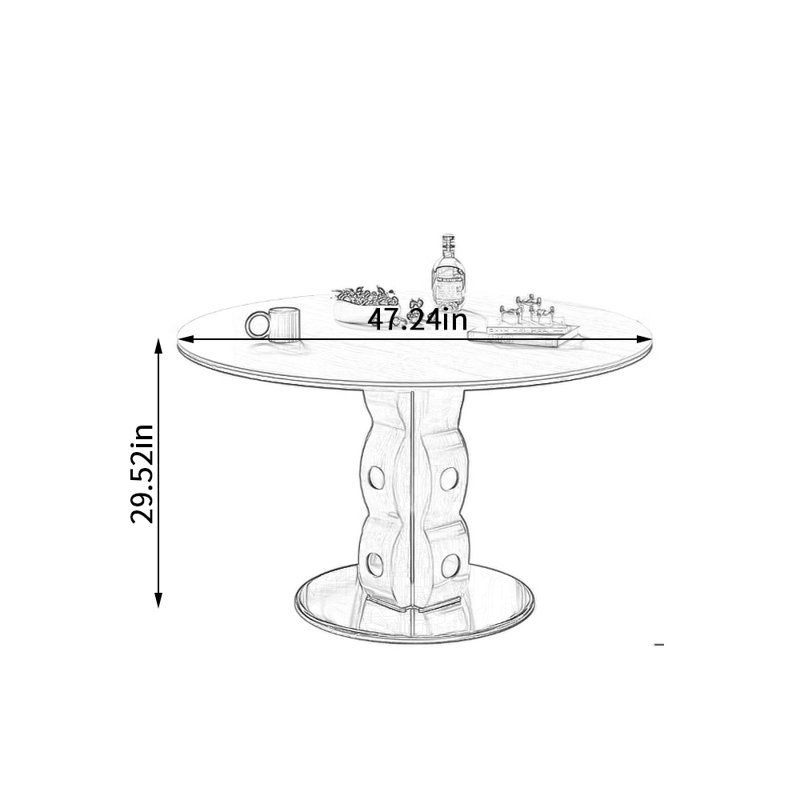 Table ronde Durable Vintage Creative Design, H 29,52 po x L 47,24 po x l 47,24 po