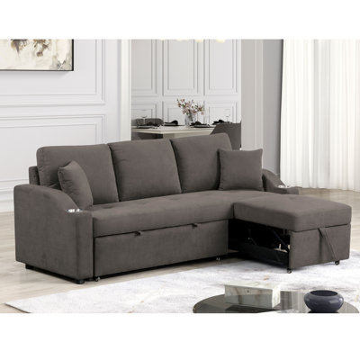 Nyric Pull-Out Sleeper Sectional With Cup Holders