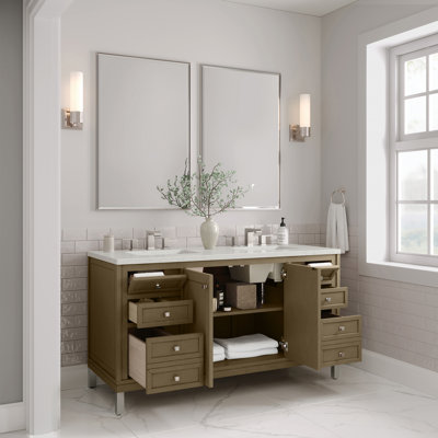 Meuble-lavabo double 60 po avec comptoir Chicago