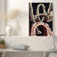 Tableau mural sur toile de style gravure sur bois avec arches en pierre rouge sur fond noir-1466123135