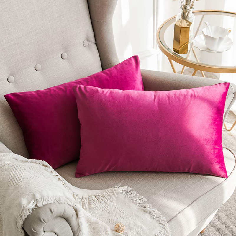 Payson lumbar pillow cover, Pink, 12" H x 20" W