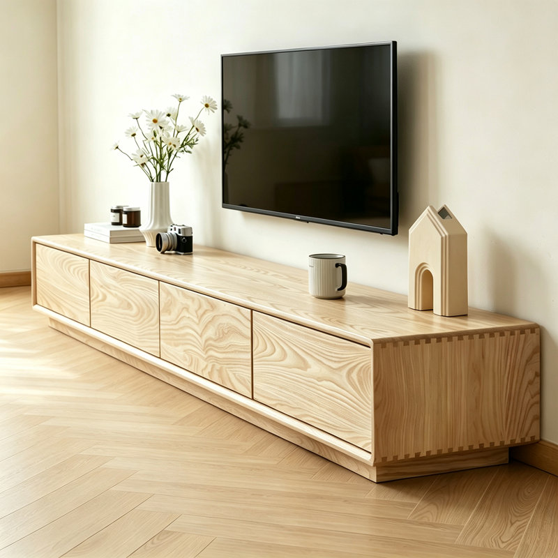 Meuble télé moderne en bois massif Burlywood