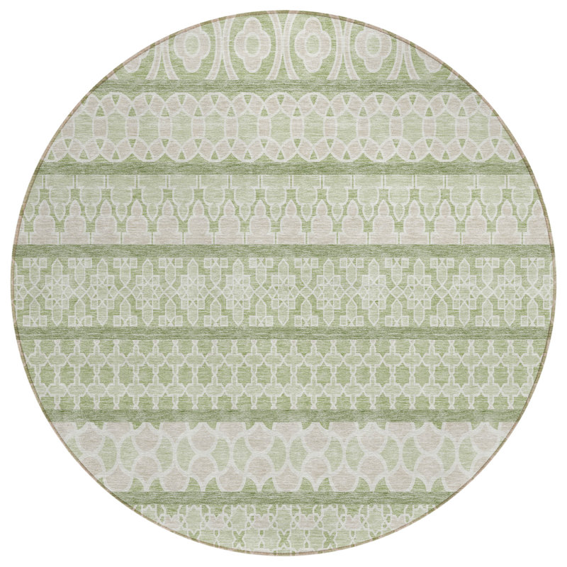 Juli Washable Moroccan Indoor / Outdoor Rug, Round 8'