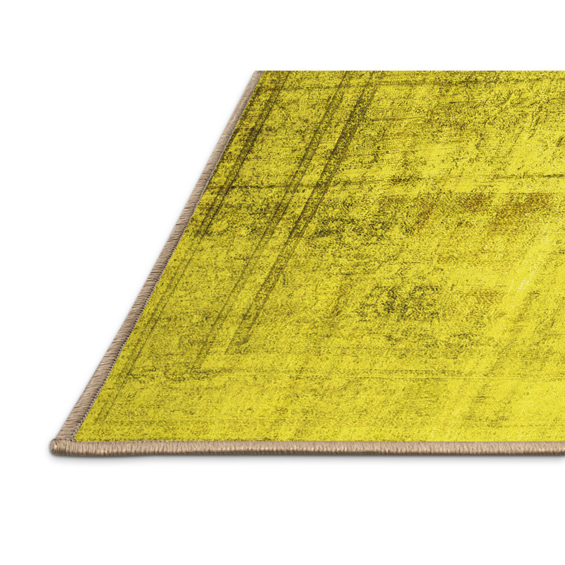 Eufimia Washable Abstract Indoor Rug, Rectangle 2' x 5'