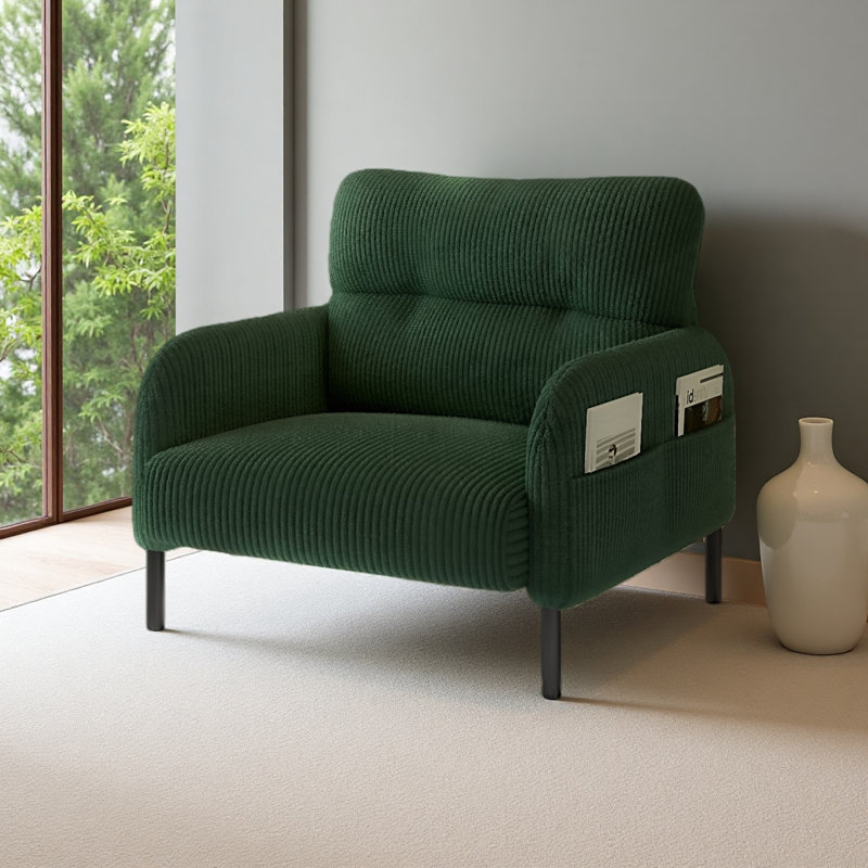 Velours côtelé en velours côtelé, siège simple confortable pour une personne, convient aux salons et aux chambres à coucher