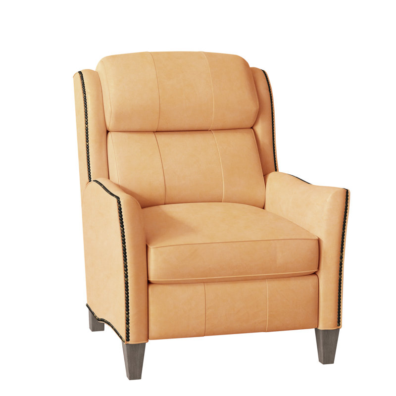 Lancaster Recliner, Anilina Cacao Genuine Leather, Stone, Power