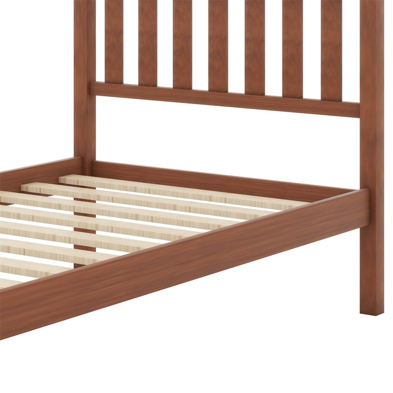 Lit plateforme en bois avec tête de lit, Walnut