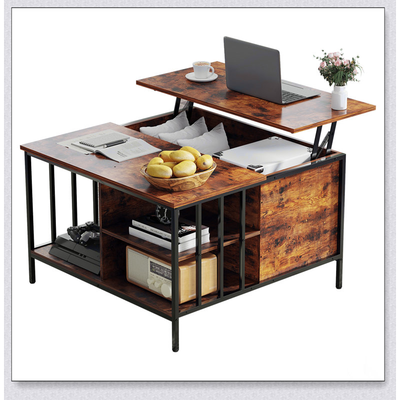 Table basse à plateau relevable avec rangement Farmhouse - 31,5 /