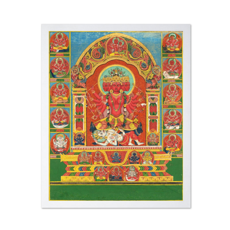 Déesse Tripurasundari, Affiche, Encadrement blanc, H 08 po x l 10 po