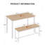 Ensemble de table de salle à manger 3 pièces avec 2 bancs-1508940024-1508940027-1508940026