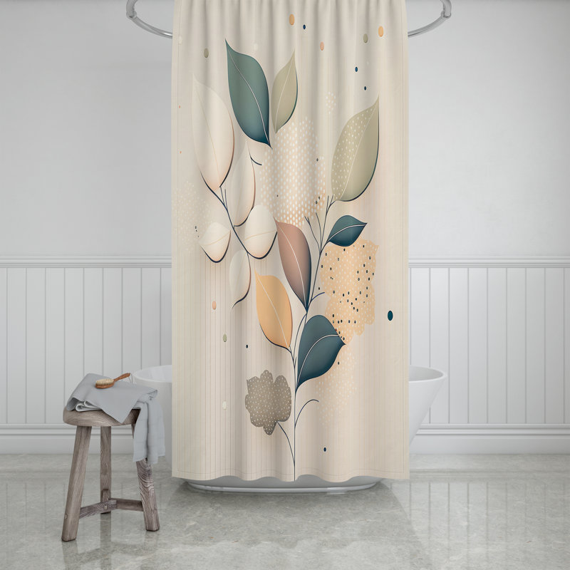 Rideau de douche simple à motif floral, H 72 po x l 70 po