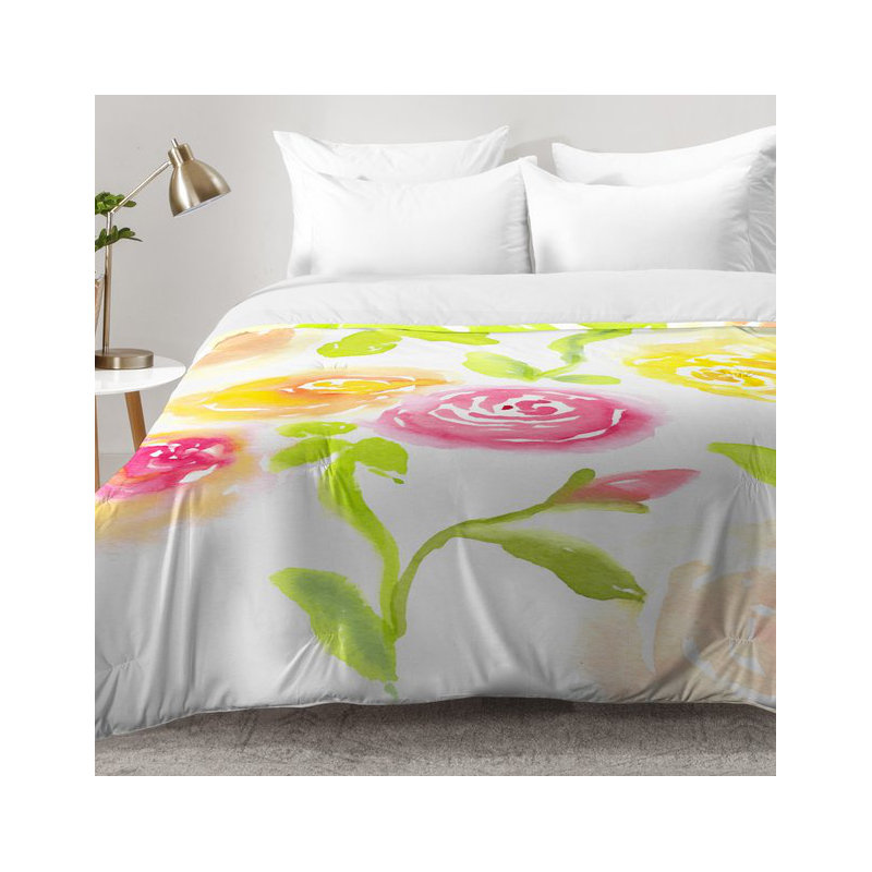 Laura Trevey Modern & Contemporary Polyester Floral Comforter, Twin XL Comforter + 1 Standard Sham