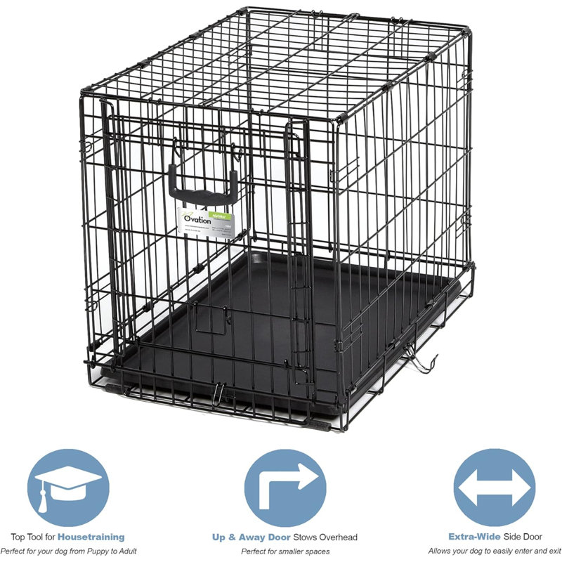 Envee Metal Collapsible Pet Crate with 1 Door