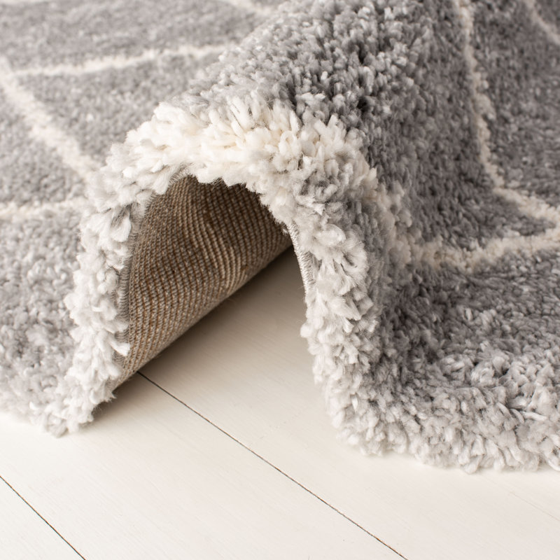 Keana Geometric Gray/Cream Area Rug, Rectangle 8' x 10'