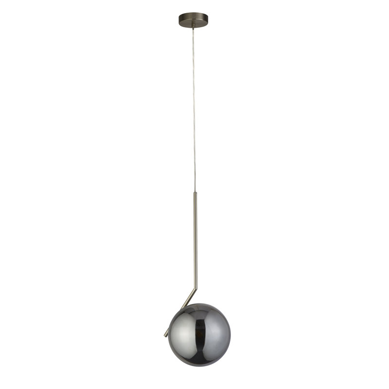 1 - Light Plated And Smoked Pendant
