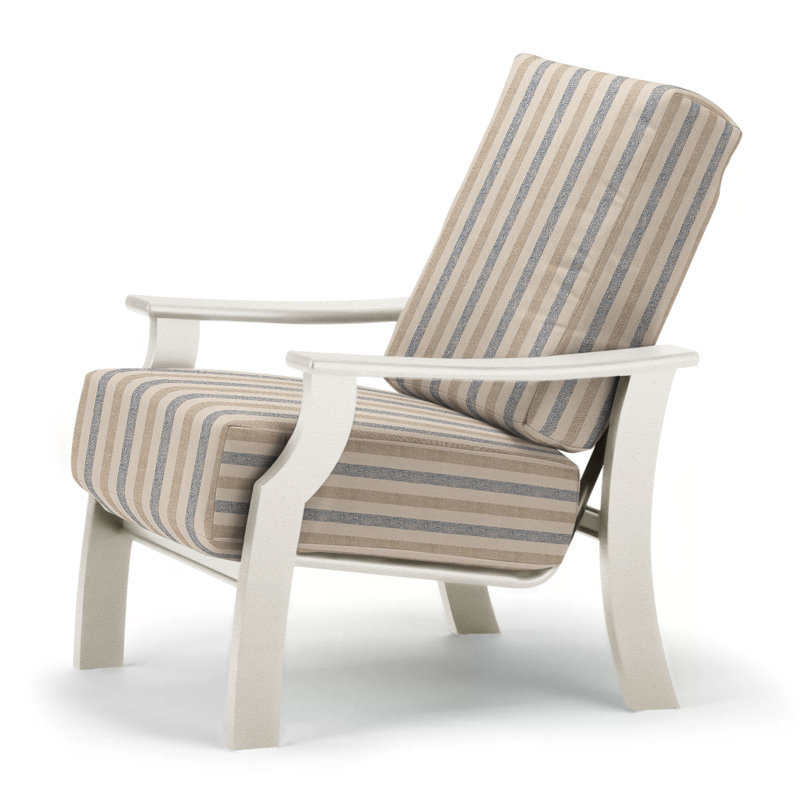 St. Catherine Outdoor Lounge Chair, Textured Snow, Canvas Granite Sunbrella® Canvas