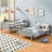 Twin Solid Wood Loft Bed with Desk and Bookcase-377994376-315358016