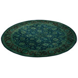 Overdyed Hand-Knotted Wool Modern-Contemporary Green Area Rug 8' 1" x 8' 1"