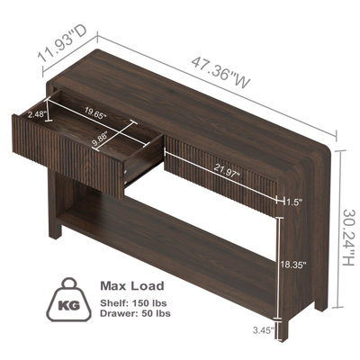 Guinna 2-Drawer Wood Console Table