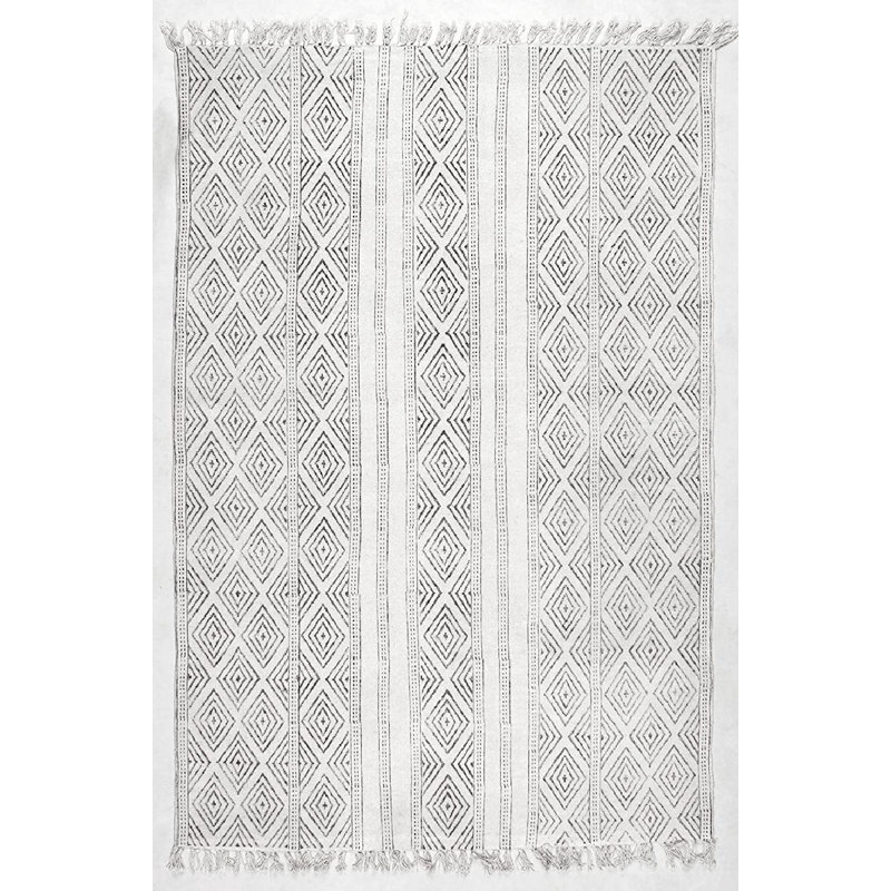 Behrendt Cotton Geometric Indoor Rug, Rectangle 8'6" x 11'6"