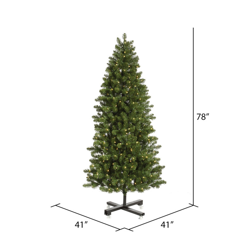 Teton Lighted Artificial Fir Christmas Tree, 6.5' H