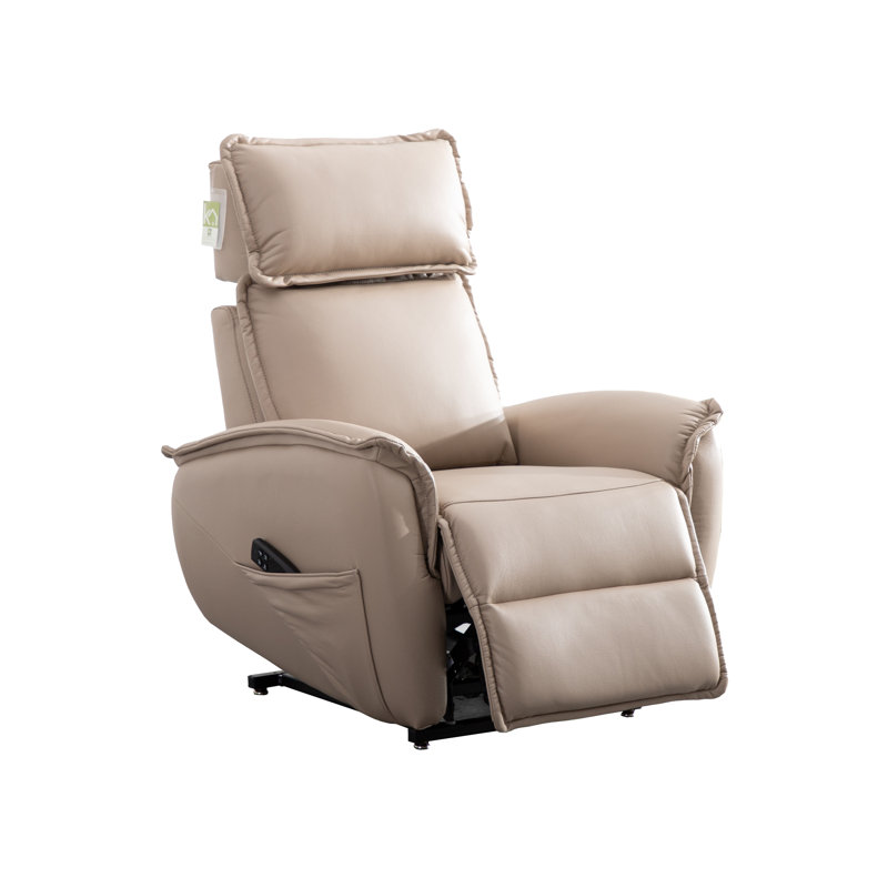 Fauteuil inclinable électrique en cuir Solaro avec double moteur, fauteuil inclinable électrique en cuir avec télécommande