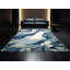 Tapis à motif floral tropical moelleux doux en bleu - reliure bleu marine-1335699436