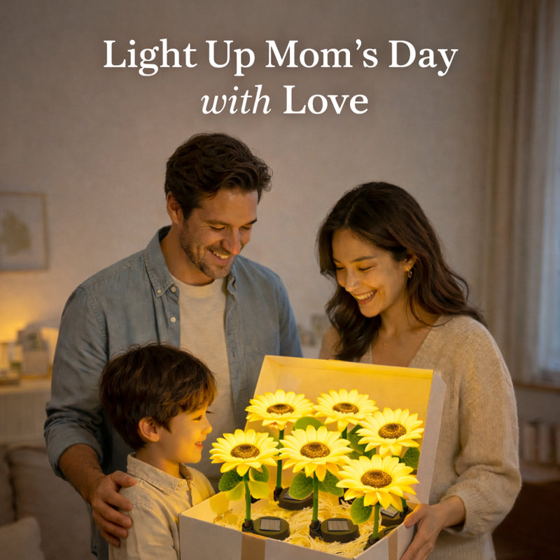 Solar Intergrated LED Pathway Lights Outdoor Waterproof Sunflower Lights for Garden Yard Patio and Mom's Day Gift