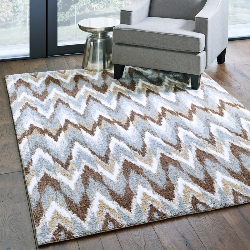 2’X3’ Gray Ikat Pattern Scatter Rug