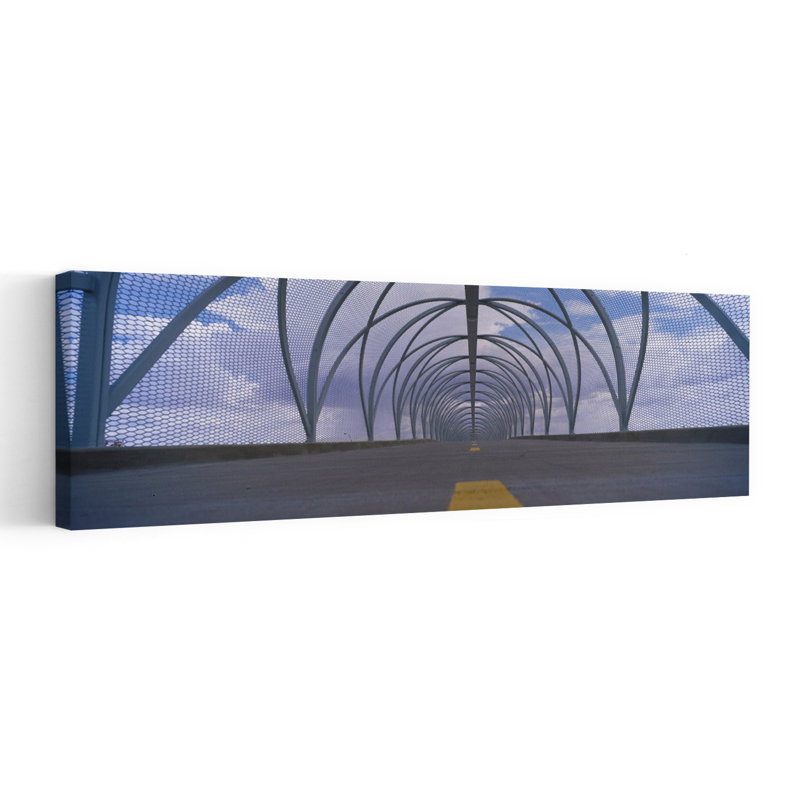 Chain-link Fence Covering A Bridge Snake Bridge Tucson Arizona USA by Jerry Driendl Photography - Wrapped Canvas Panoramic Print