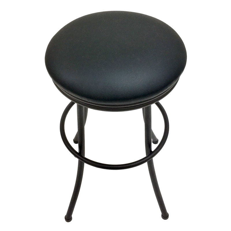 Swivel Upholstered Counter Stool with Metal Frame, Fire Red, White, Bar Stool (30" Seat Height)