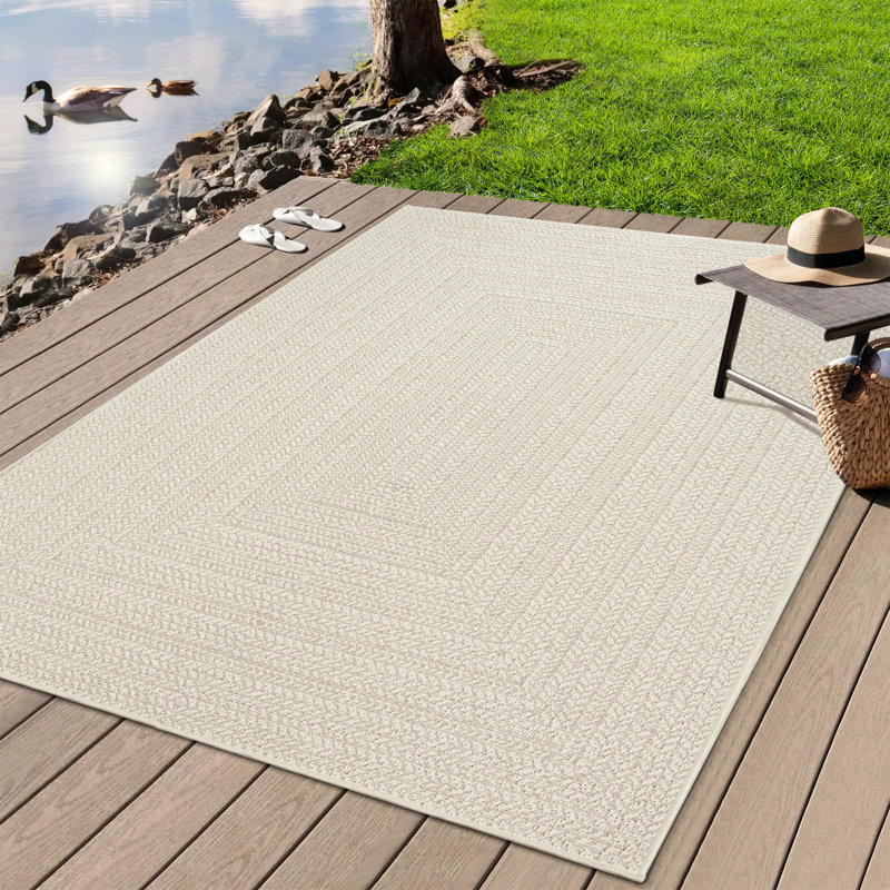 Alyrica Jute-Look Indoor / Outdoor Area Rug, Rectangle 200 x 290 cm, Cream