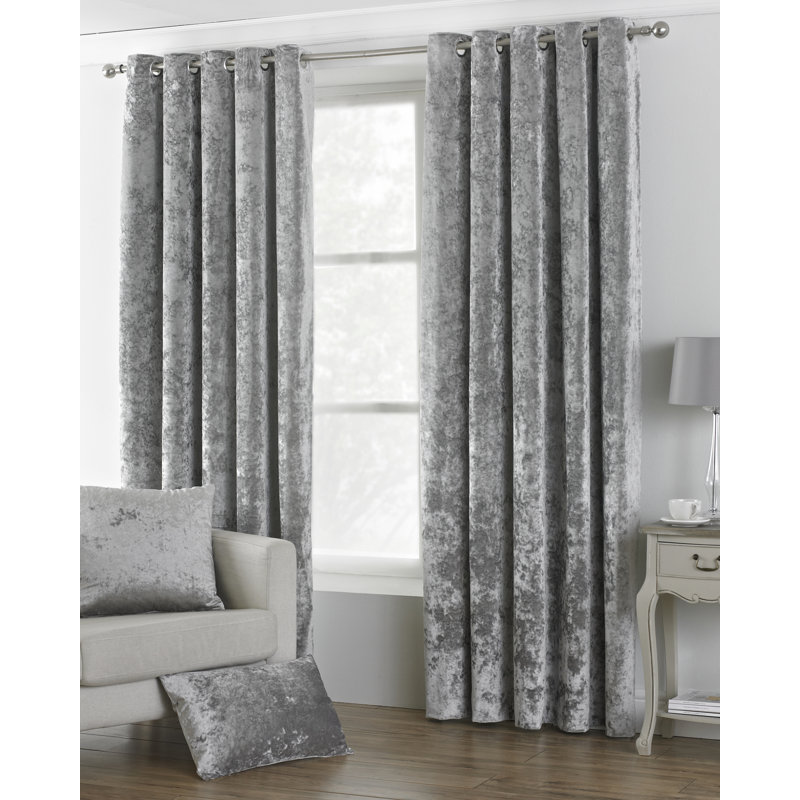 Reiban Room Darkening Curtain Pair, 168cm Width x 183cm Drop, Silver